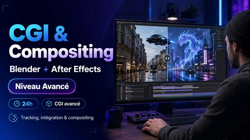 Formation - intégrée  CGI & Compositing – Blender + After Effects